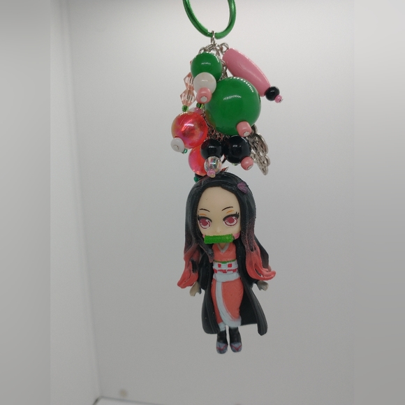 Nezuko Kamado Keychain Demon Slayer KNY Mini Figure Purse Charm Handmade - Picture 1 of 10